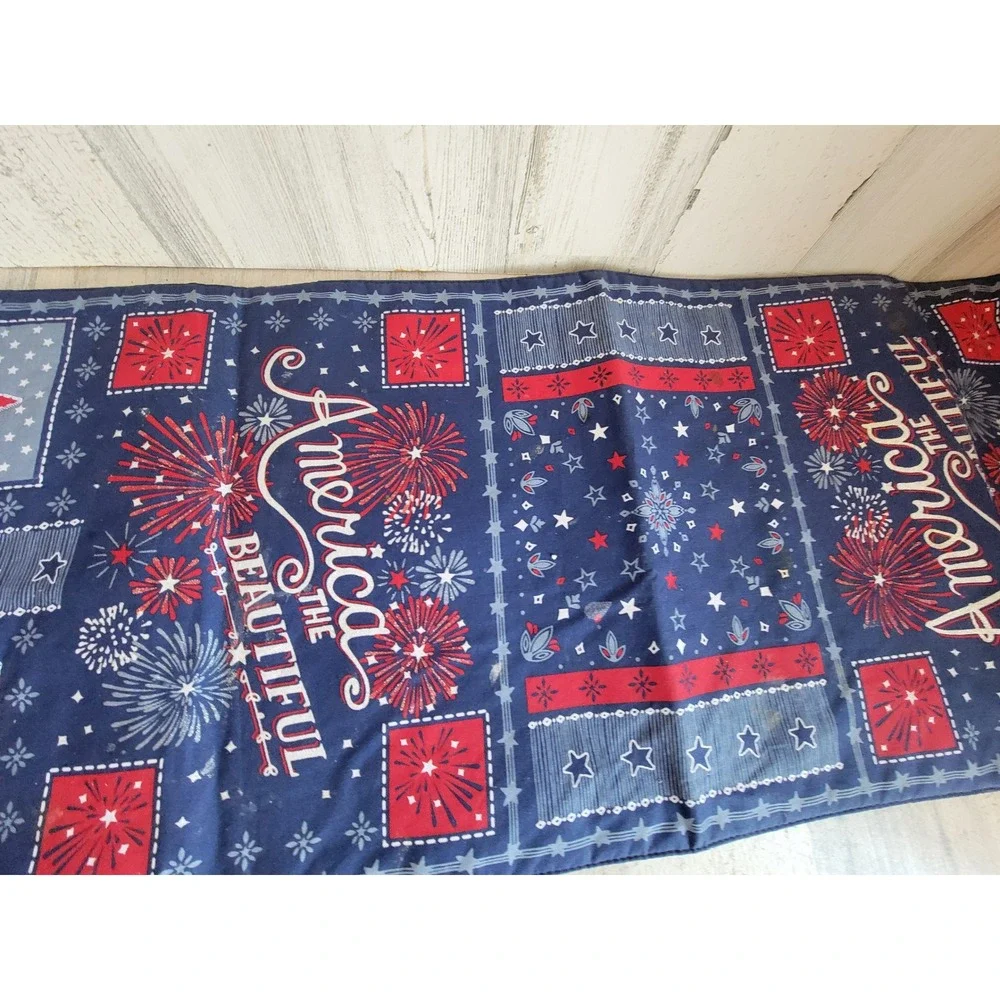 America beautiful flag table runner July 4th fireworks USA unique cloth‎ home